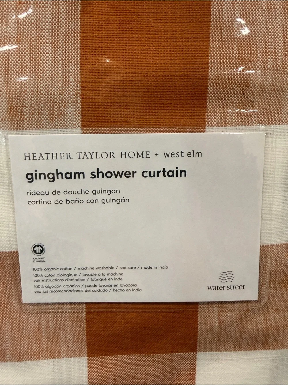 West Elm x Heather Taylor Home Gingham Shower Curtain - check